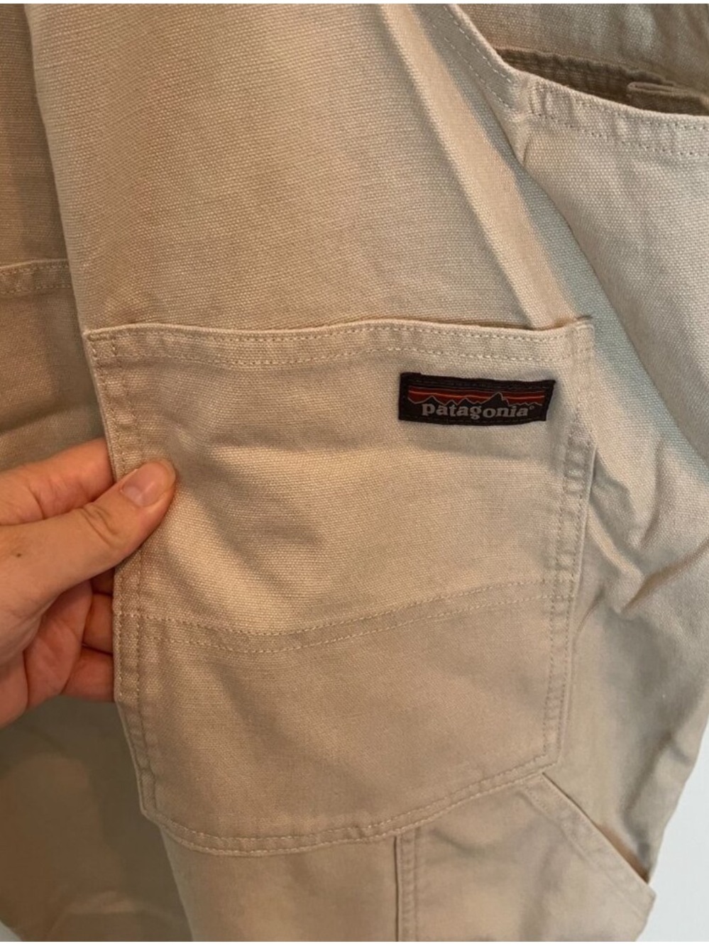 PATAGONIA All Seasons Khaki Hemp Straight Leg Overalls || XL - Picture 12 of 12